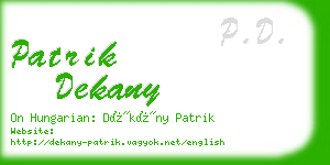 patrik dekany business card